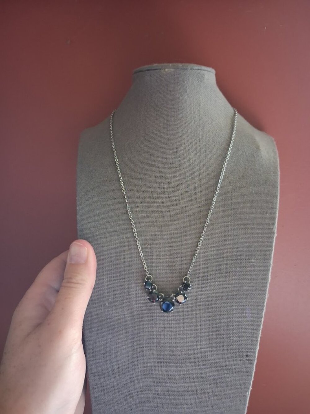 18 inch Charming Charlies black stoned necklace